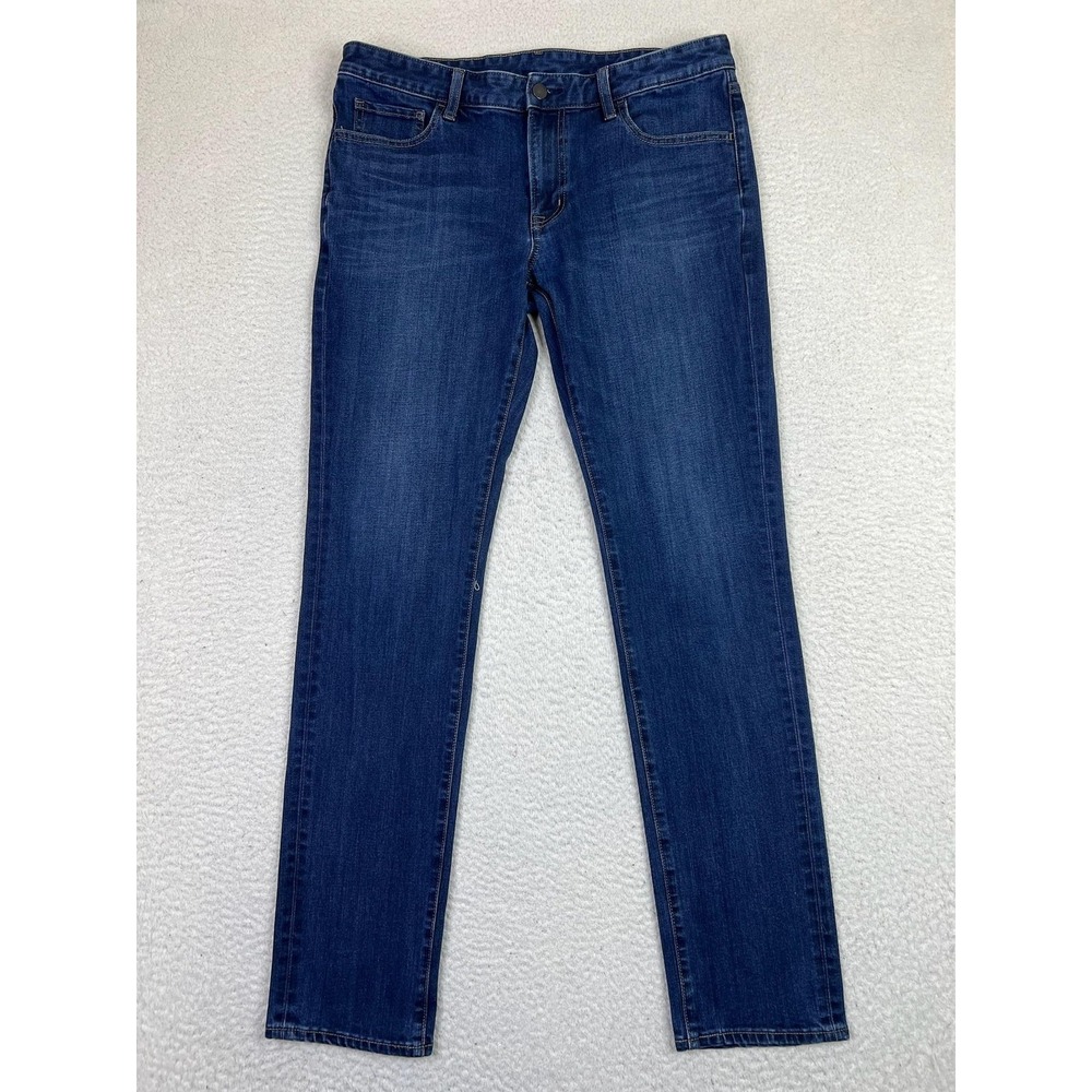 Uniqlo Jeans Mens 33 Blue Skinny Fit Denim Stretch Classic Modern Casual Pants